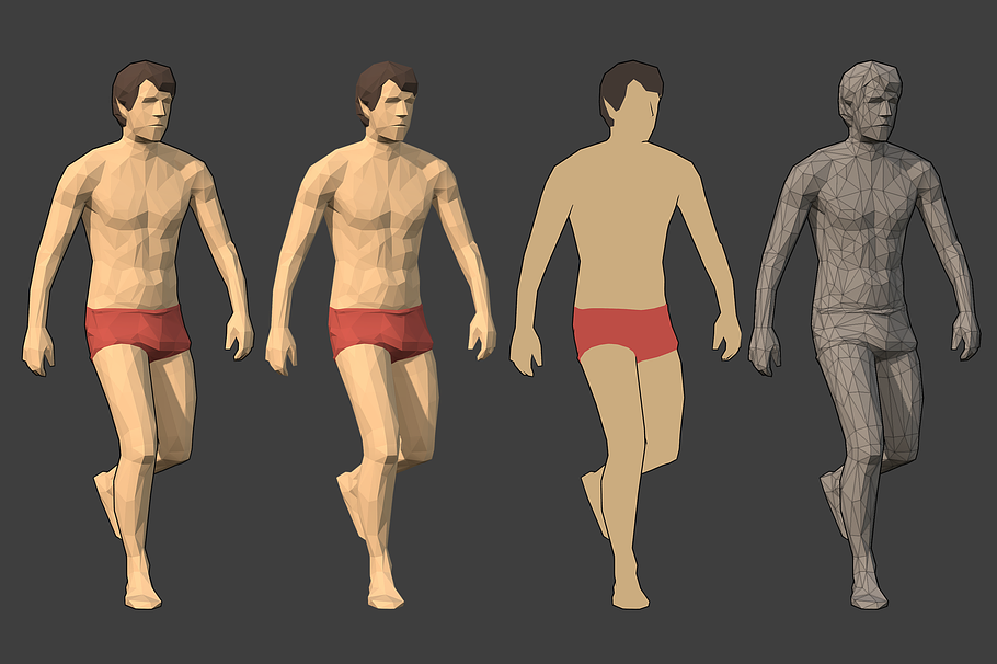 Lowpoly Rigged Male Essentials in People - product preview 9