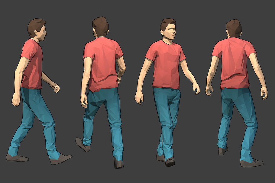 Lowpoly Rigged Male Essentials in People - product preview 10