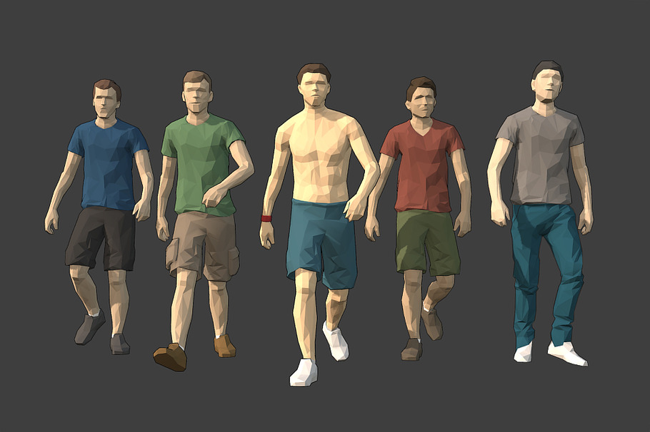 Lowpoly Rigged Male Essentials in People - product preview 11