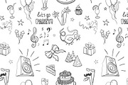 hand-drawn party icon pattern
