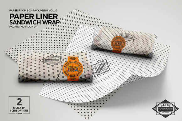 Wrap or Burrito Paper Liner Mockup in Branding Mockups - product preview 1