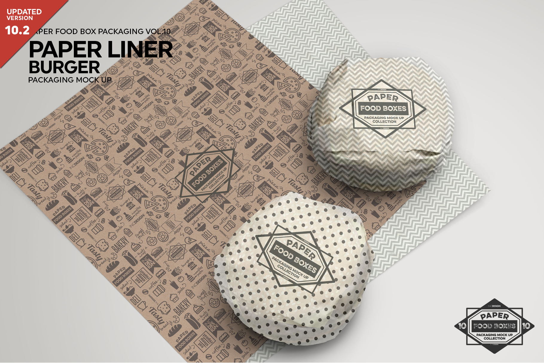 Download Burger Paper Liner Packaging Mockup Creative Daddy PSD Mockup Templates