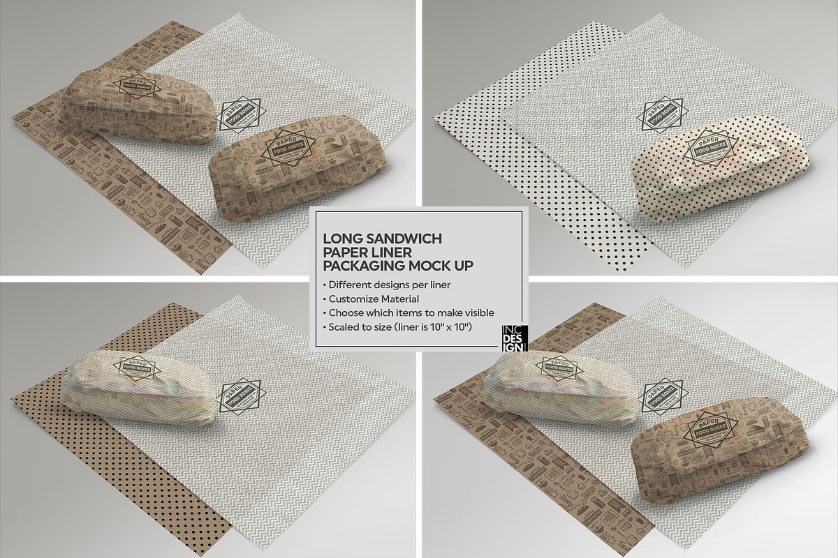 Download Long Sandwich Paper Liner Mockup | Creative Branding ...