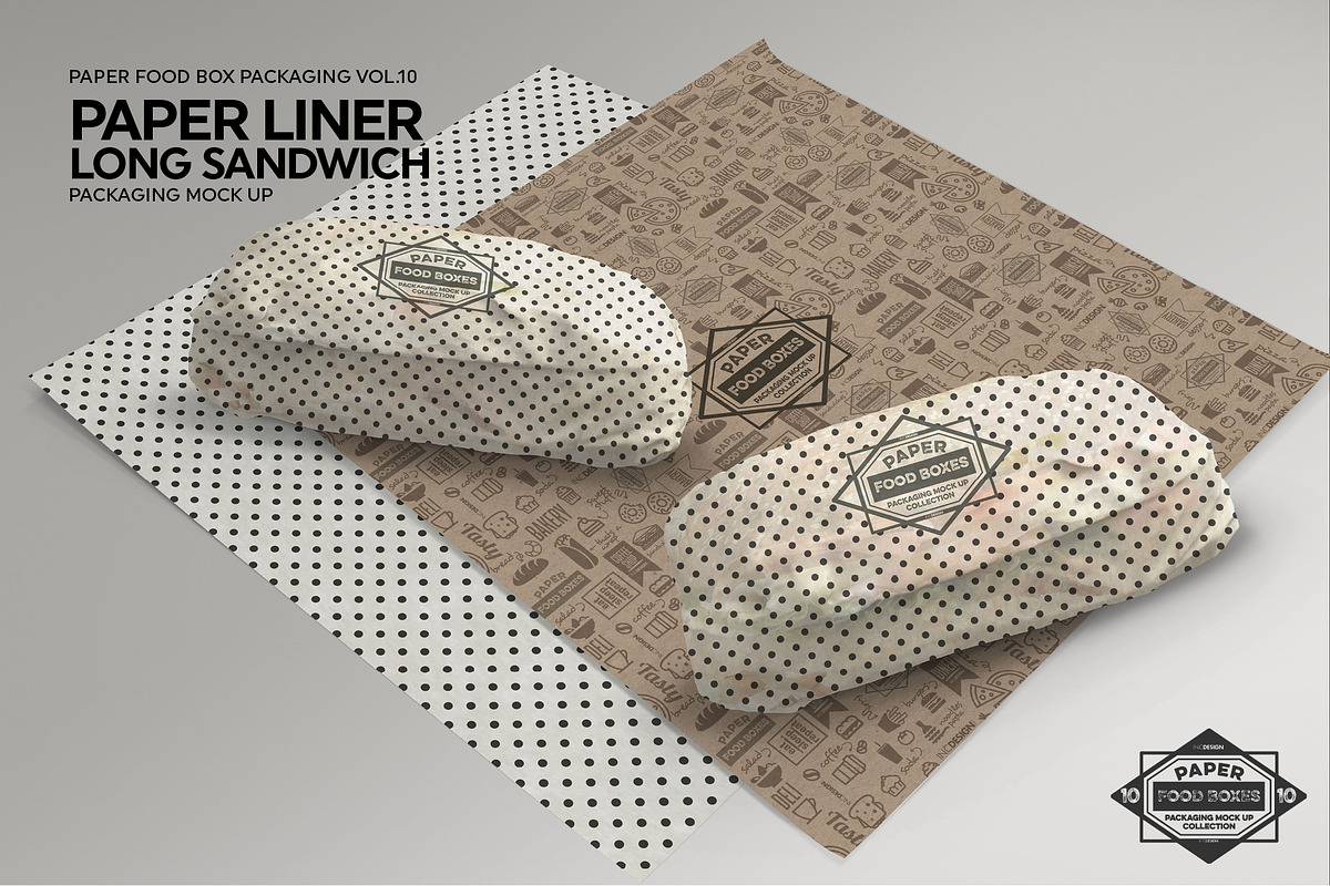 Download Long Sandwich Paper Liner Mockup | Creative Branding ...