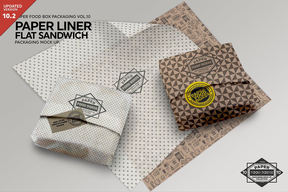 Flat Sandwich Paper Liner Mockup in Branding Mockups - product preview 8