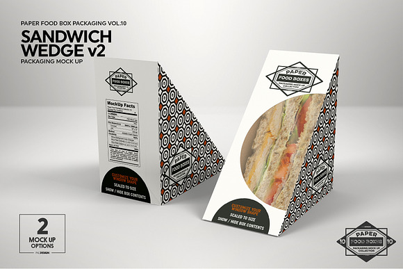 Sandwich Wedge Box v2 Mockup in Branding Mockups - product preview 2