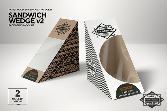 Sandwich Wedge Box v2 Mockup in Branding Mockups - product preview 3
