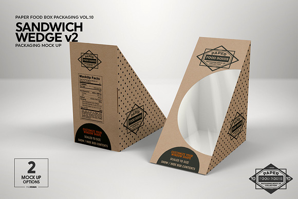 Sandwich Wedge Box v2 Mockup in Branding Mockups - product preview 4