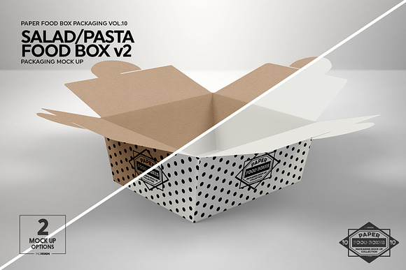Salad Food Box v2 Packaging Mockup in Branding Mockups - product preview 3