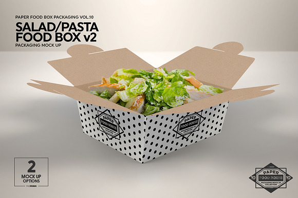 Salad Food Box v2 Packaging Mockup in Branding Mockups - product preview 5