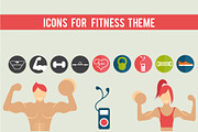Icons for fitness theme