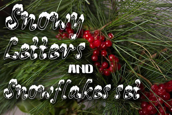 Snowy X-mas font and Snowflakes set in Script Fonts - product preview 5