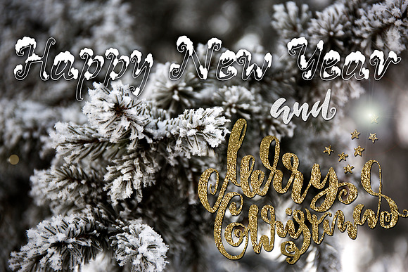 Snowy X-mas font and Snowflakes set in Script Fonts - product preview 6
