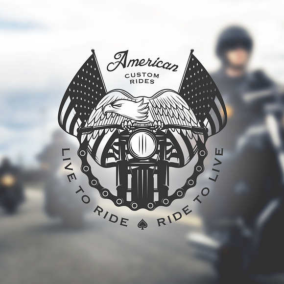 Vintage motorcycle emblems in Illustrations - product preview 2