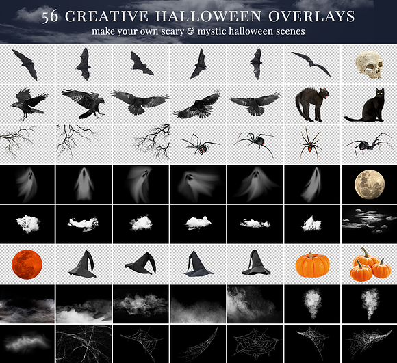 Halloween Scenes photo overlays in Add-Ons - product preview 1