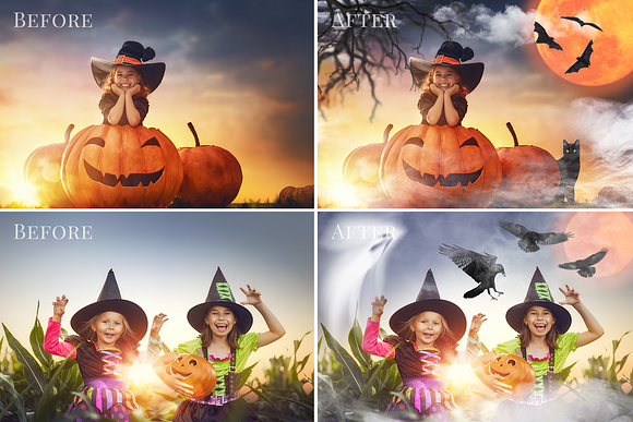Halloween Scenes photo overlays in Add-Ons - product preview 2