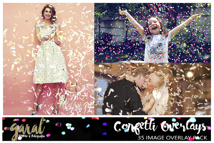 CONFETTI Overlays, 35 Photo Overlays in Add-Ons - product preview 8