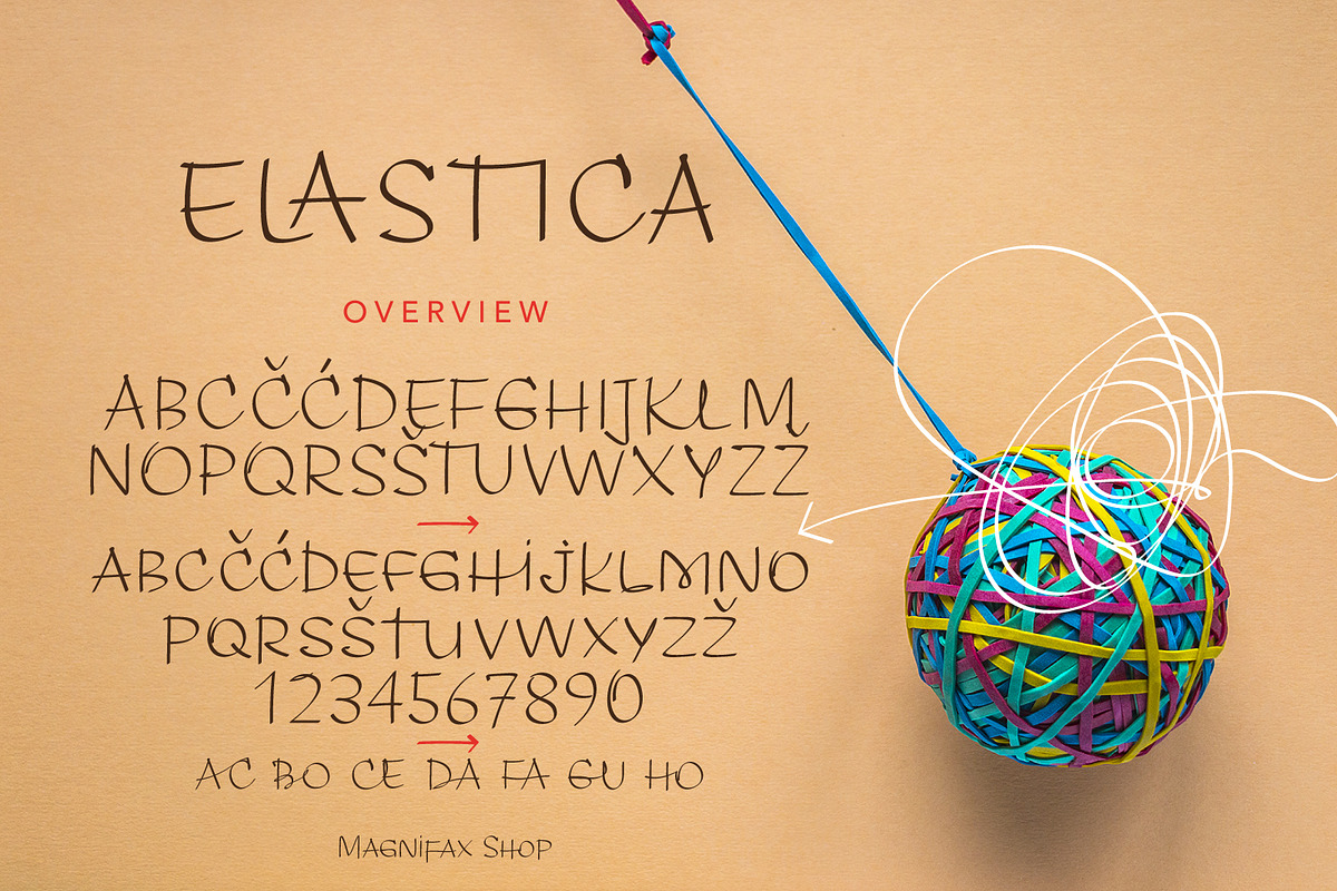 ELASTICA font + ELASTICA Icons font in Icon Fonts - product preview 8