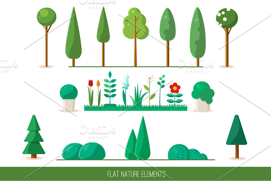 Set of nature elements in Objects - product preview 8
