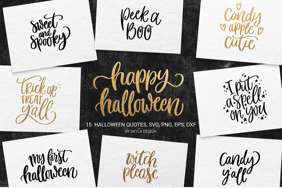 15 Halloween quotes SVG bundle