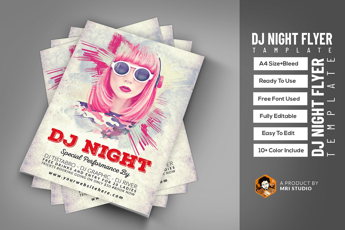 DJ Night Flyer Template in Flyer Templates - product preview 8