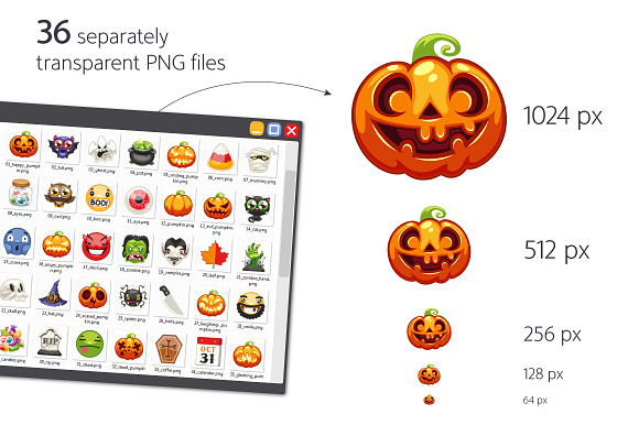 Halloween Emojis Set in Halloween Emoticons - product preview 2