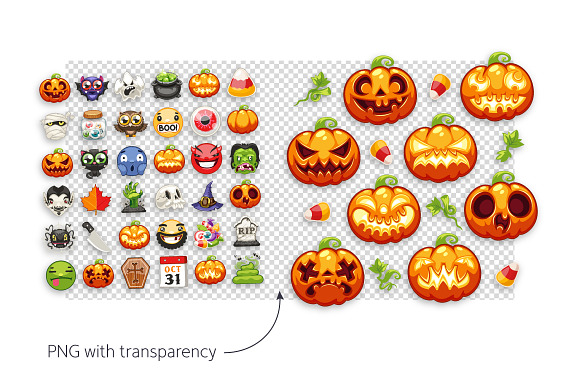 Halloween Emojis Set in Halloween Emoticons - product preview 4