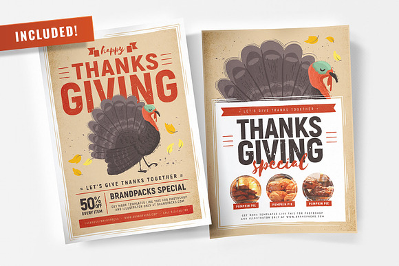 Thanksgiving Flyer / Poster Bundle in Flyer Templates - product preview 5