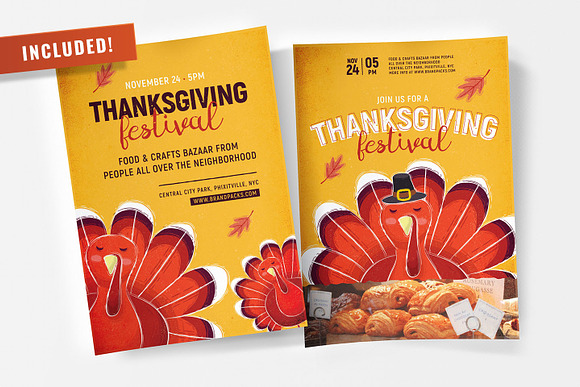 Thanksgiving Flyer / Poster Bundle in Flyer Templates - product preview 6