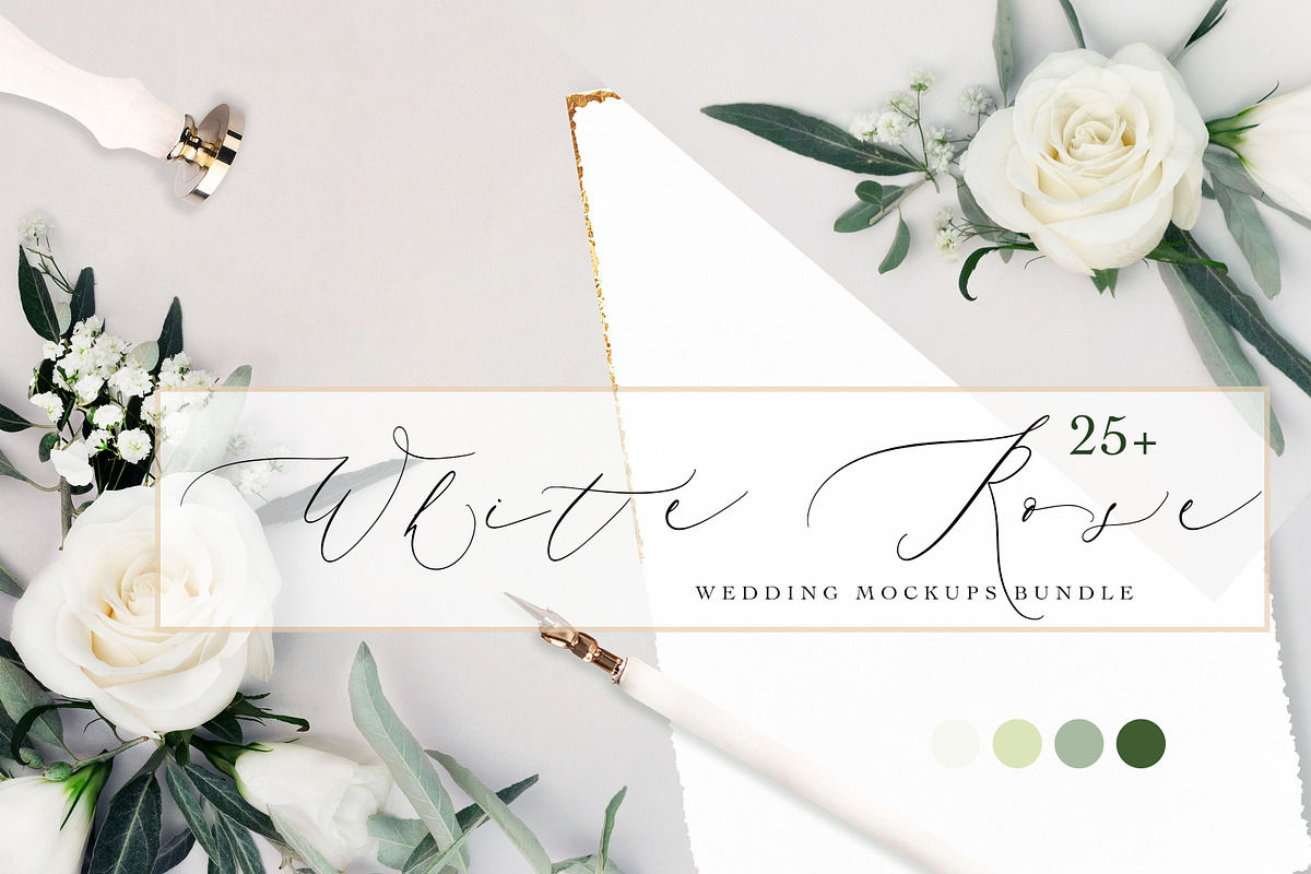 WHITE ROSE. WEDDING MOCKUPS BUNDLE. in Product Mockups - product preview 8