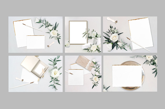 WHITE ROSE. WEDDING MOCKUPS BUNDLE. in Product Mockups - product preview 1
