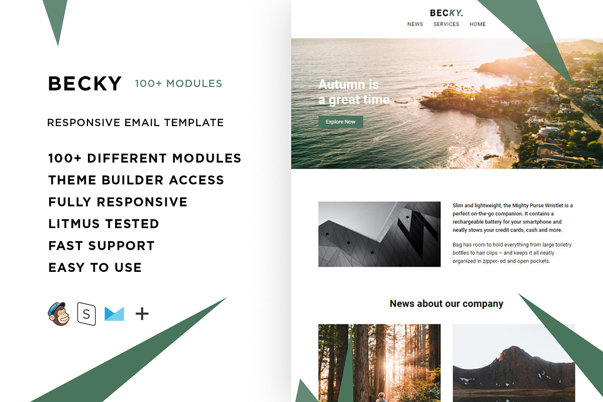 Becky – 100+ Modules Email template in Mailchimp Templates - product preview 8
