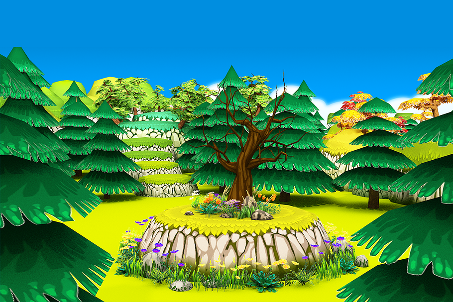 3D Cartoon Forest in Nature - product preview 4