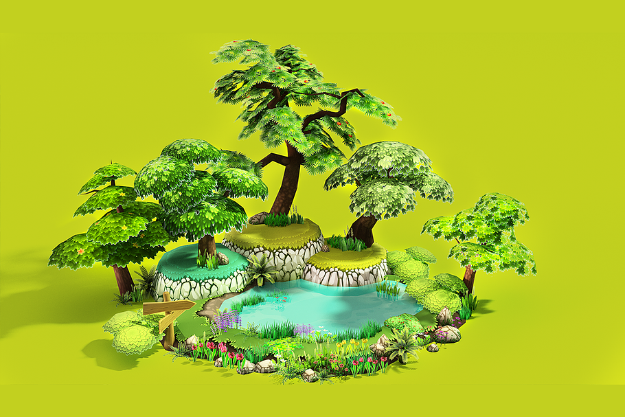 3D Cartoon Forest in Nature - product preview 17