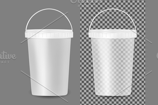 Transparent plastic bucket