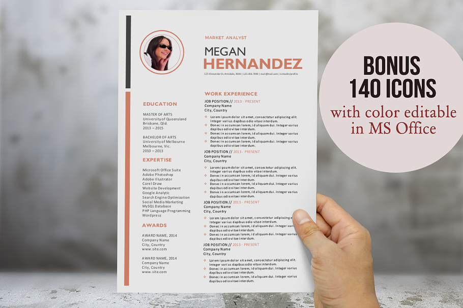 Modern 3 in 1 photo Word resume in Resume Templates - product preview 8