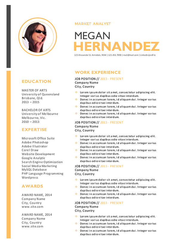 Modern 3 in 1 photo Word resume in Resume Templates - product preview 3