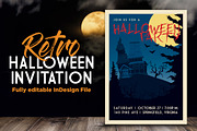 Retro Halloween Party Invite