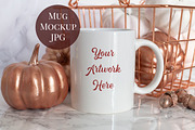 Mug Mockup - Rose Gold Mini Pumpkins