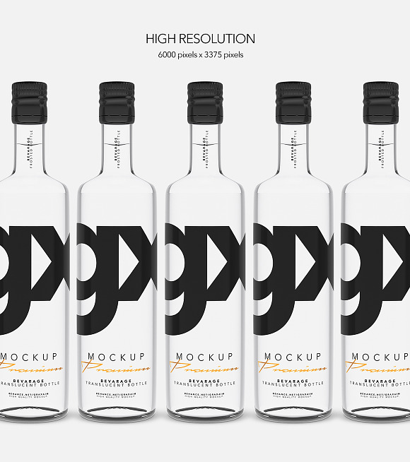 Beverage - Translucent  Bottle in Product Mockups - product preview 2