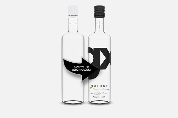 Beverage - Translucent  Bottle in Product Mockups - product preview 3
