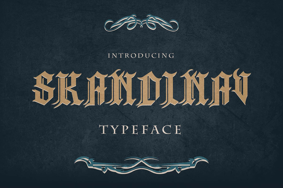 Skandinav Typeface + Extras in Blackletter Fonts - product preview 8