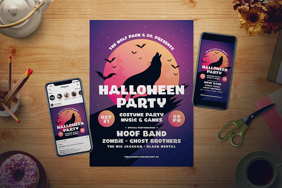Halloween Party Flyer Set