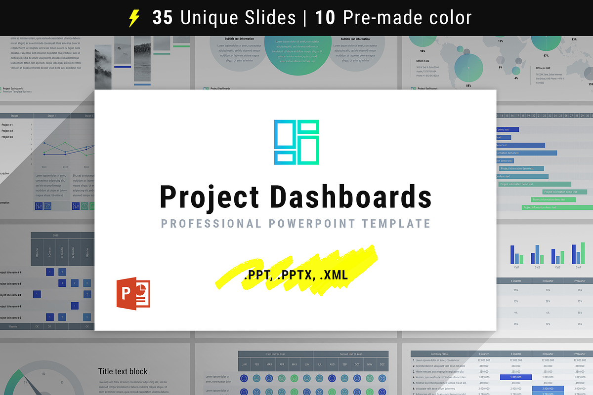 Project Dashboards for PowerPoint in PowerPoint Templates - product preview 8