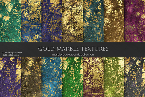 Gold Navy Marble Dark Textures