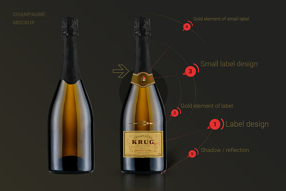 Update! Wine Bottle Mockup Set in Product Mockups - product preview 12