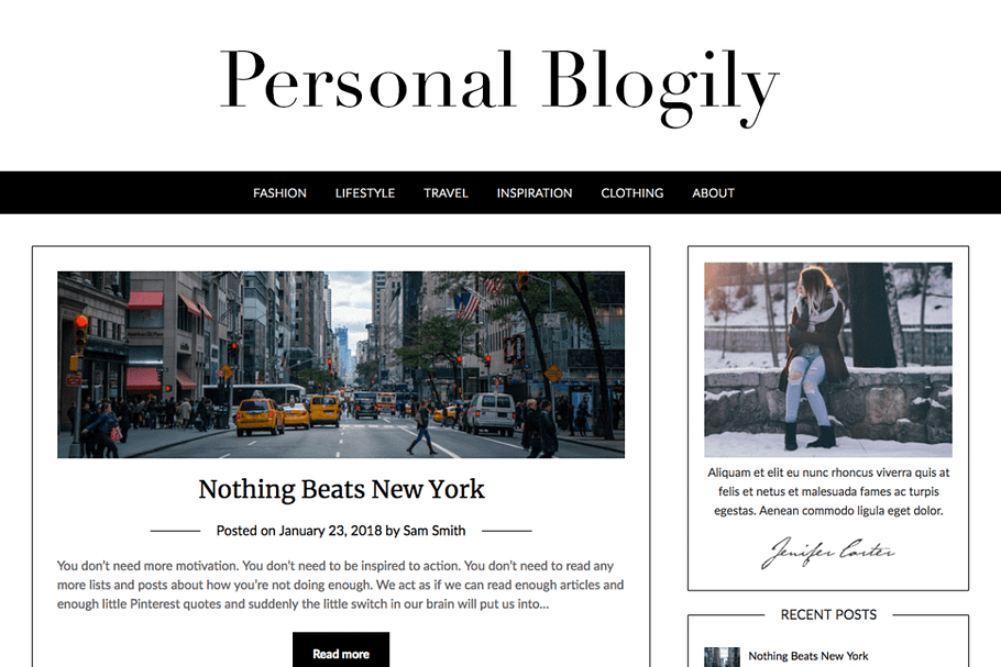 Personal Blogily Premium in WordPress Minimal Themes - product preview 8