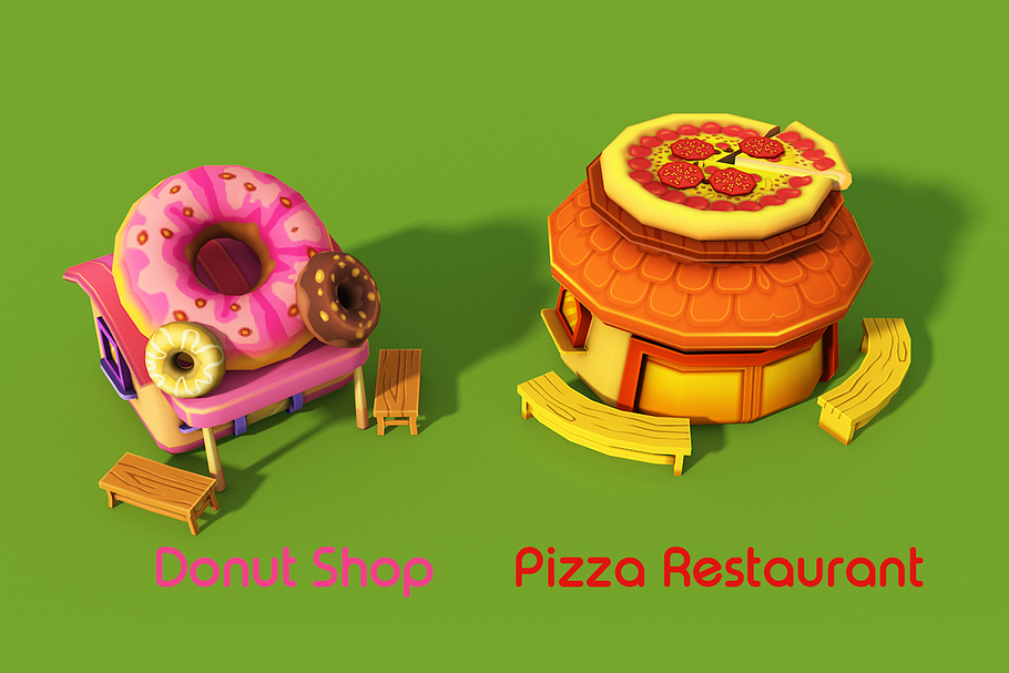 3D Cartoon Shop City in Urban - product preview 10