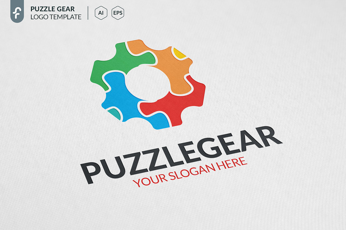 Puzzle Gear Logo in Logo Templates - product preview 8