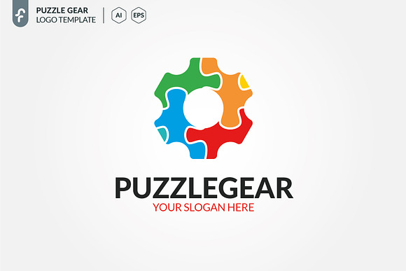 Puzzle Gear Logo in Logo Templates - product preview 2